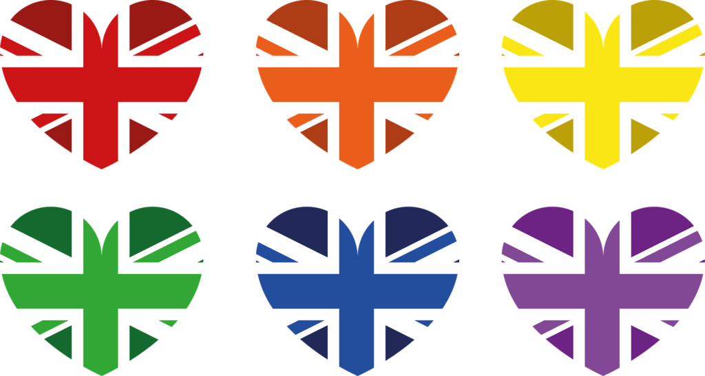 Bandiera Gran Bretagna lgbt rainbow