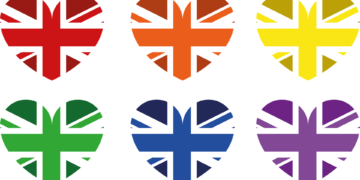 Bandiera Gran Bretagna lgbt rainbow