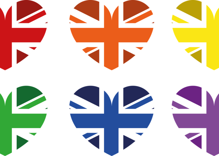 Bandiera Gran Bretagna lgbt rainbow