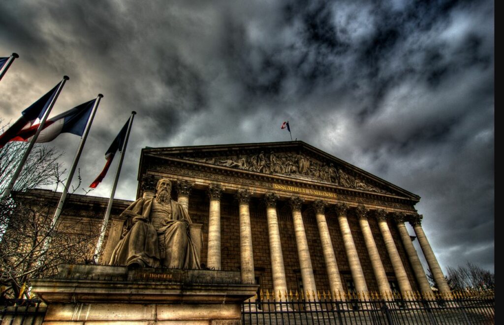 Il Palais Bourbon, a Parigi (Francia), sede dell'Assemblea nazionale