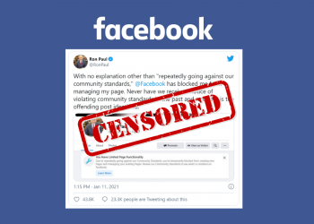 #BigTechTyranny: Ron Paul temporarily blocked from Facebook