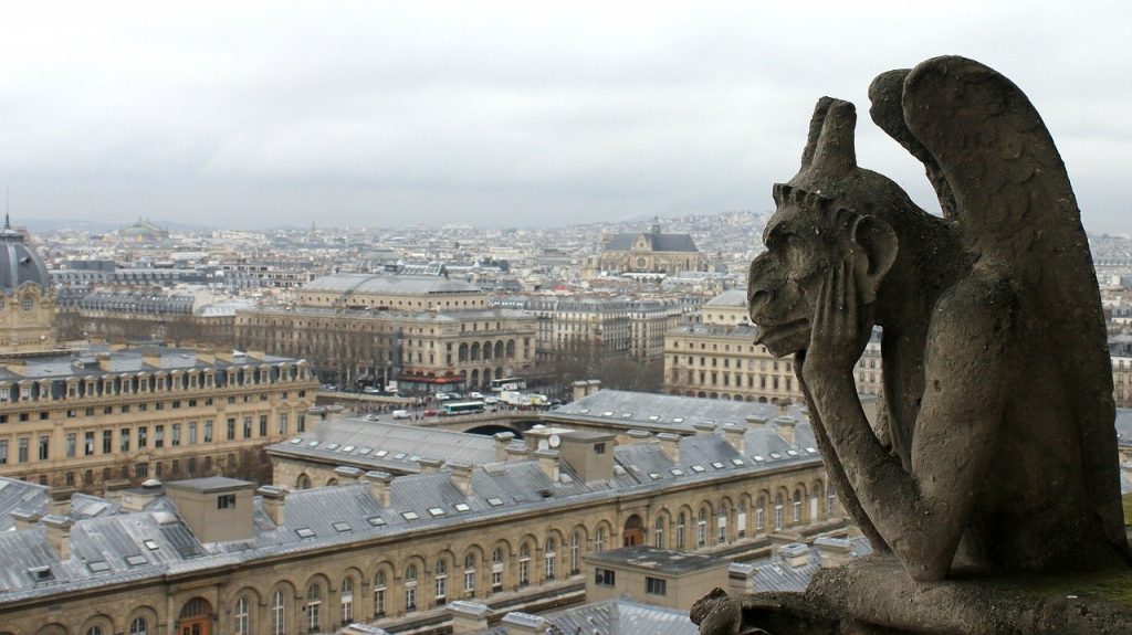 Gargoyle sui tetti di Notre Dame, Parigi