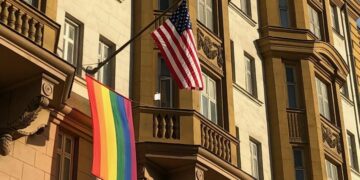 bandiera arcobaleno sulle ambasciate USA