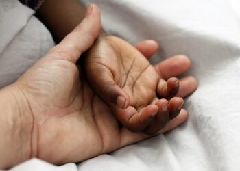 Mani di adulto e bambino