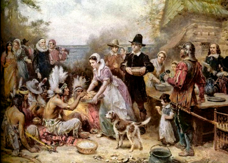 Jean Louis Gerome Ferris (1863-1930), «The First Thanksgiving, 1621» (1915)