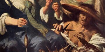 Bernardo Strozzi(1581-1644), detto il Cappuccino, "Le tre Parche" (part.)