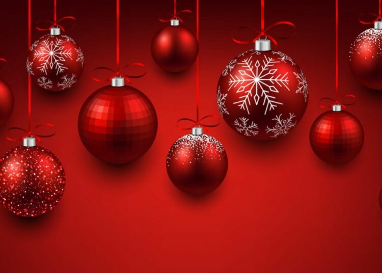 palline rosse di Natale