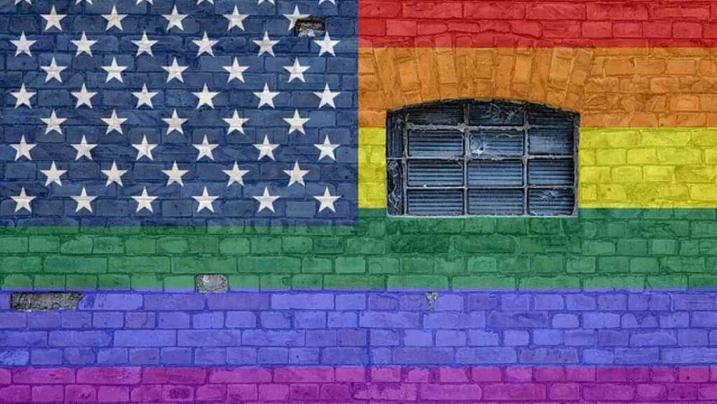Bandiera USA arcobaleno