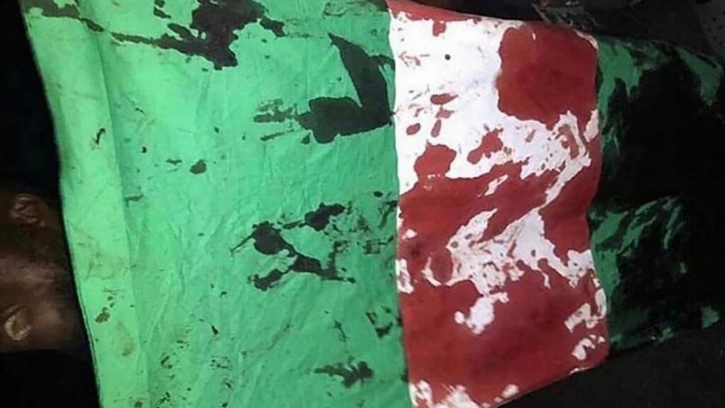 Bandiera insanguinata della Nigeria
