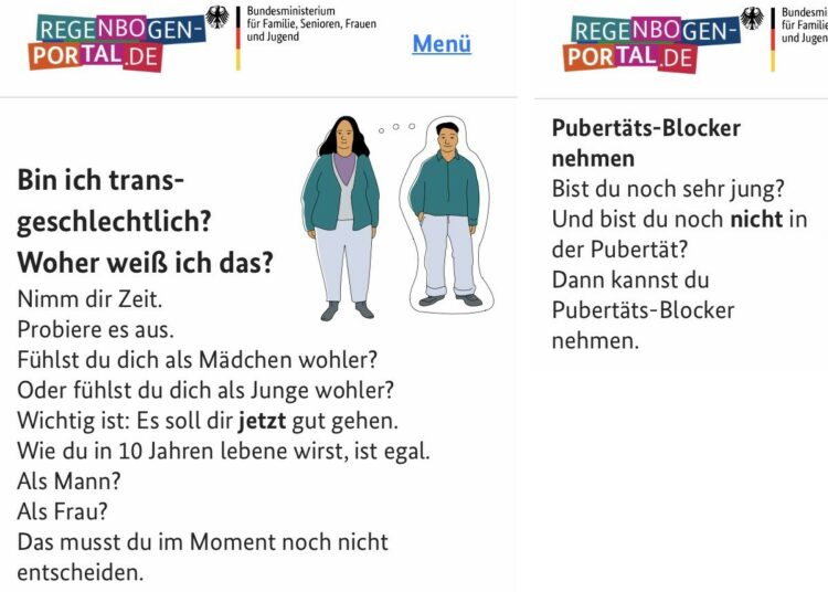 Familienministerium legt Kindern auf Website die Einnahme von Pubertätsblockern nahe, nimmt Website nach Rückfragen offline