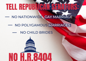EMERGENCY: Stop Disrepect for Marriage Act in Senate