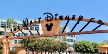 The entrance to the Walt Disney Studios in Burbank, Calif.