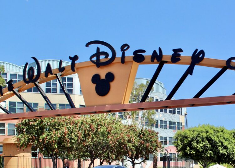 The entrance to the Walt Disney Studios in Burbank, Calif.