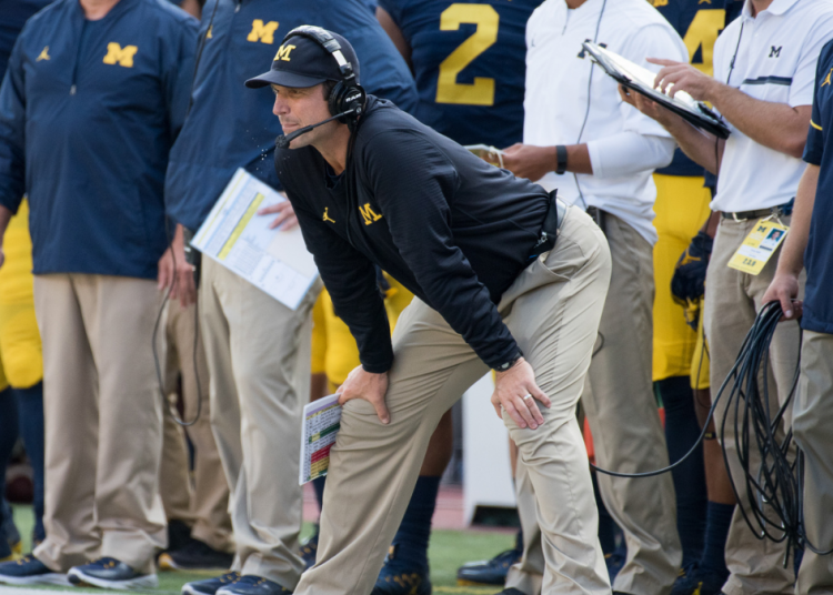 "Jim Harbaugh (29752207115)" by Maize & Blue Nation is licensed under CC BY 2.0.