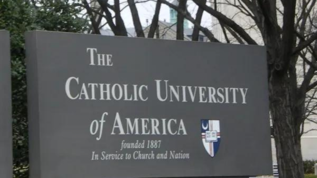 "Catholic University of America. Oxymoron, I guess they couldn't put Education in the motto." by brunosan is licensed under CC BY 2.0.